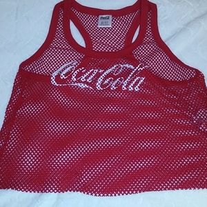 Coca Cola mesh tank top cover up